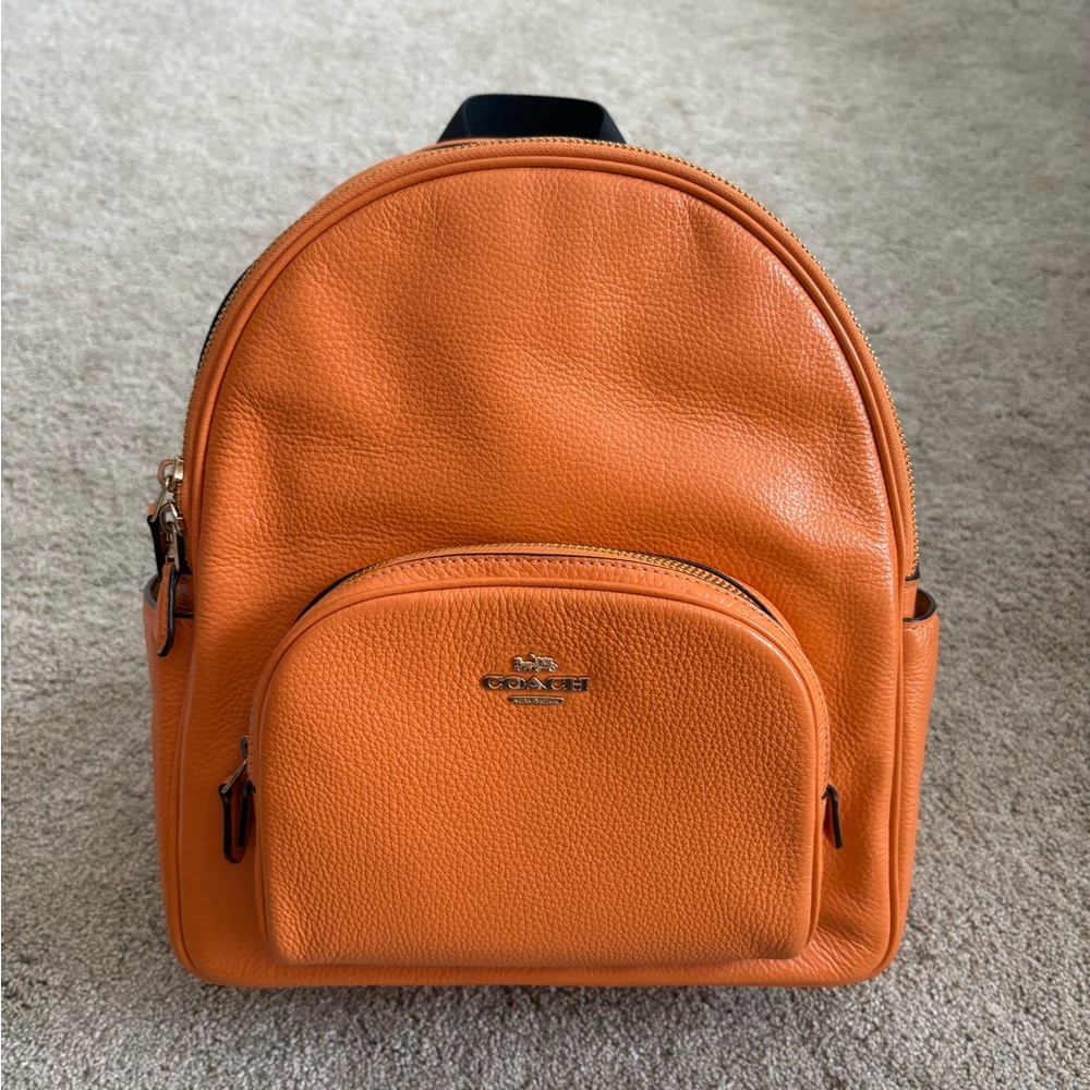 Coach Medium Backpack in Vibrant Candied Orange Leather #5666